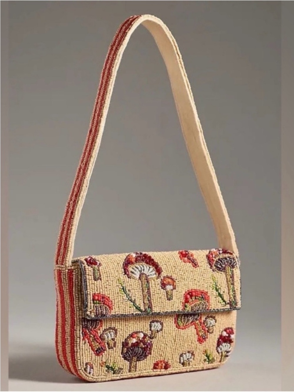 Anthropologie The Fiona Beaded Bag: Food & Drink Edition Mushroom